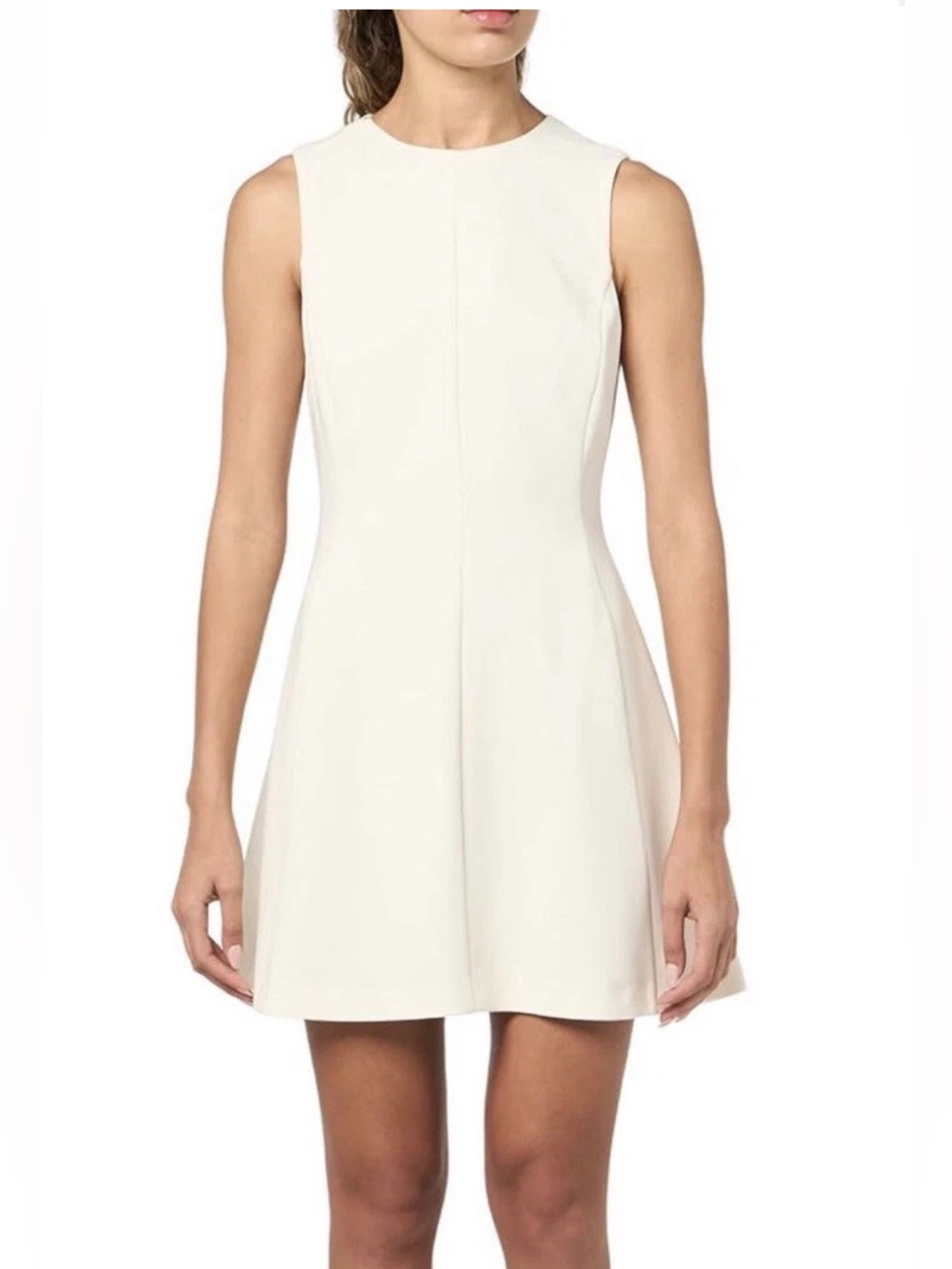 Theory Cream Sleeveless Easy Flare Dress